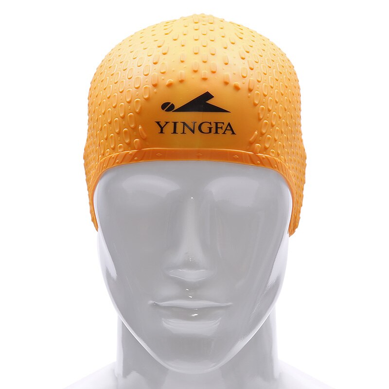Siliconen Waterdicht Zwemmen Caps Beschermen Oren Lange Haar Sport Zwemmen Zwembad Hoed Badmuts Gratis Grootte Voor Mannen Vrouwen Volwassenen: orange