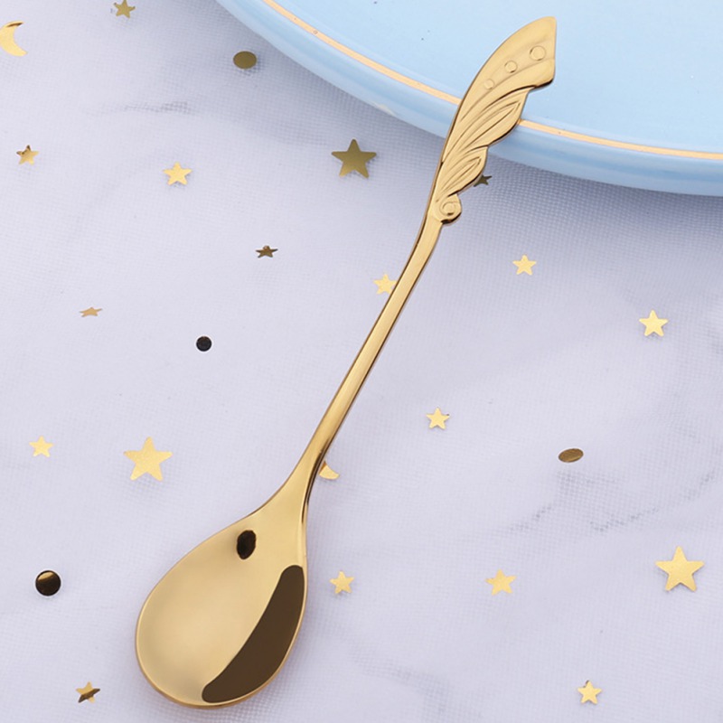Long Handle Tea Coffee Mixing Spoon Dessert Vintage Teaspoons Drink Tableware Unique Shape Stainless Steel Kitchen Tools: H