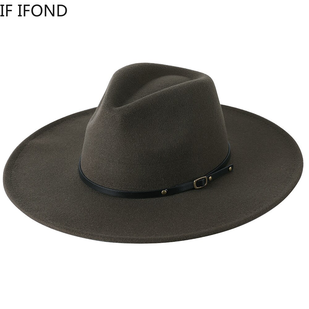 Chapeau Fedora en laine à large bord pour homme et femme, couleur unie, , Jazz, feutré, Panama, jaune