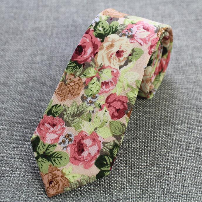 Rbott Retro Floral corbatas Paisley corbata 6cm corbatas de algodón para hombres Casual corbatas delgadas corbatas para bodas traje de
