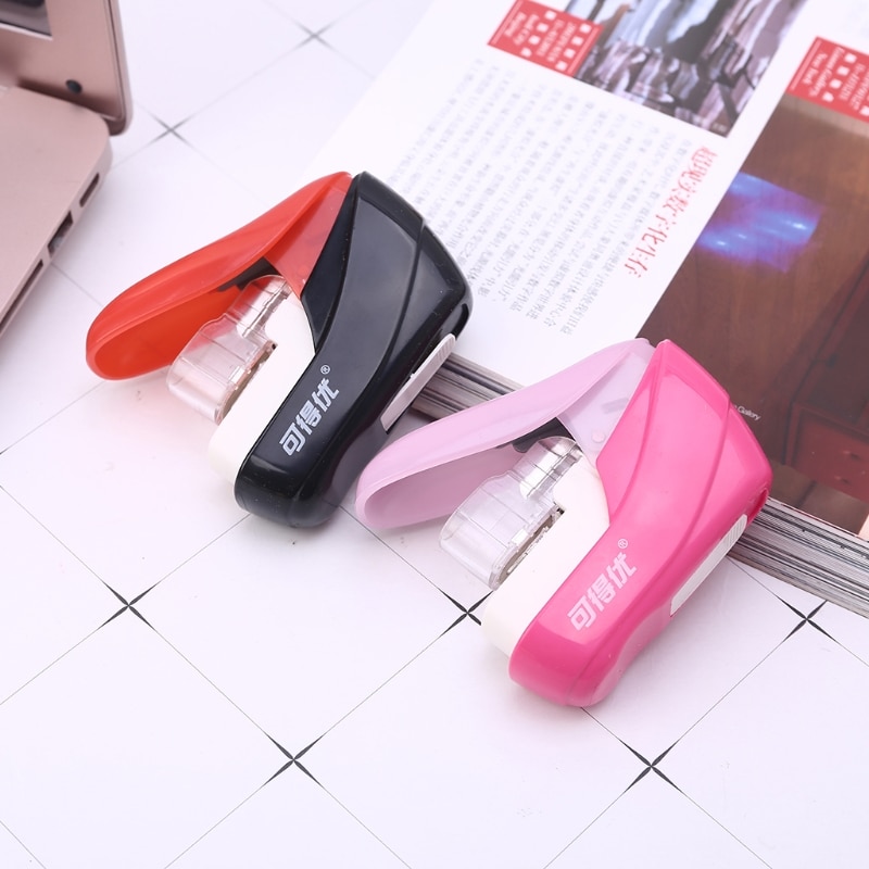No Staples Nail Free Stapler Mini Cute Paper Book Binding Stapling Machine Stapleless Staplers Stationery