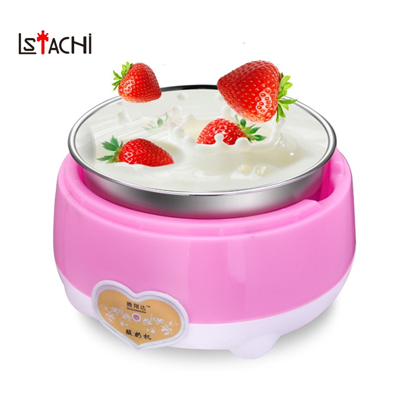 LSTACHi 1L Yoghurt Maker 15 W Elektrische Automatische Yoghurt Machine Yoghurt DIY Tool Rvs Container Kithchen Apparaat