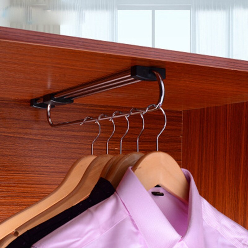 Adjustable Closet Rod Garment Rods with Screws Hanger Towel Rail Retractable Hanging Storage Stick Room Wardrobe Clothes Hangers
