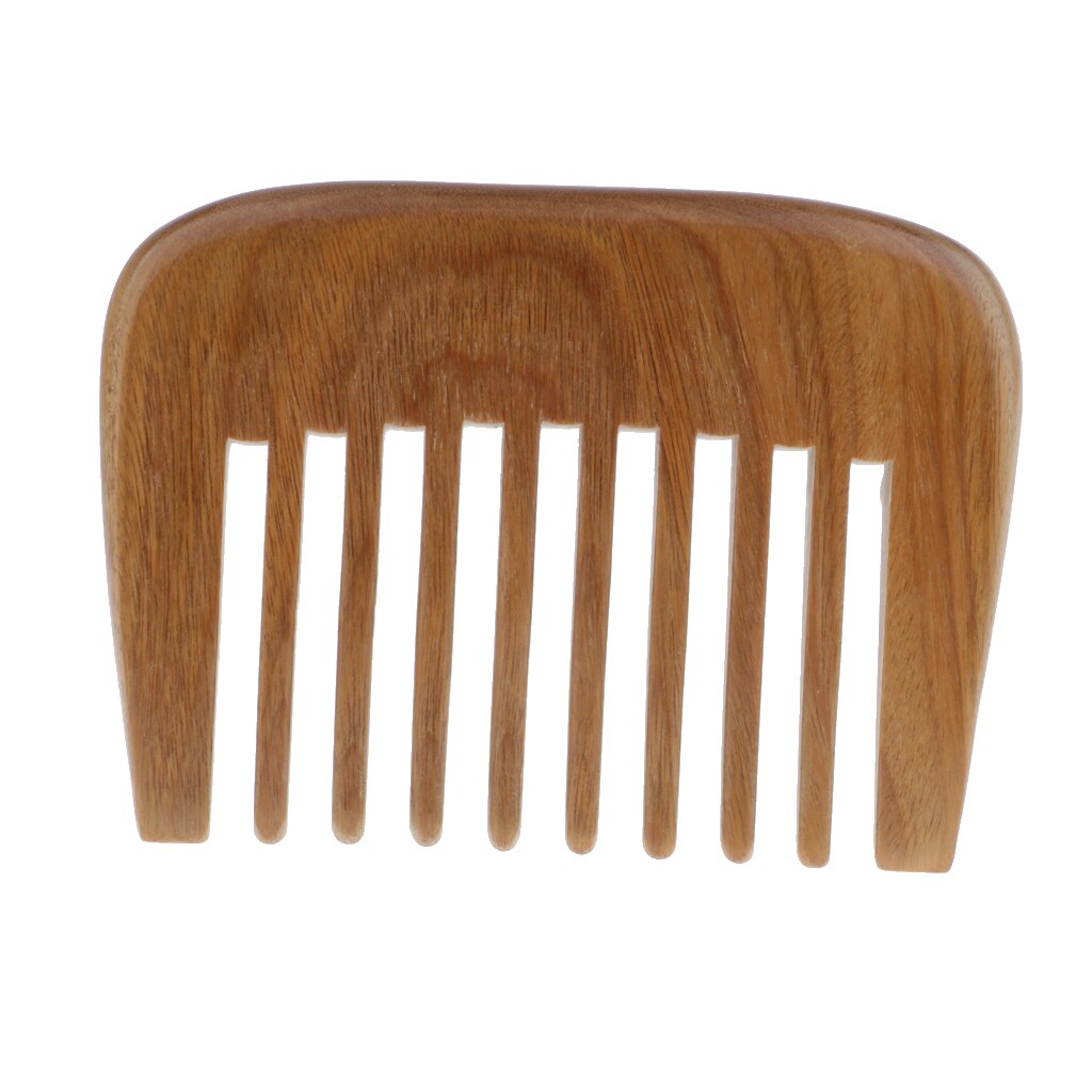Trä kam hår plocka bred tand ficka hår kam hår lossande kam hår massager borste grön sandelträ
