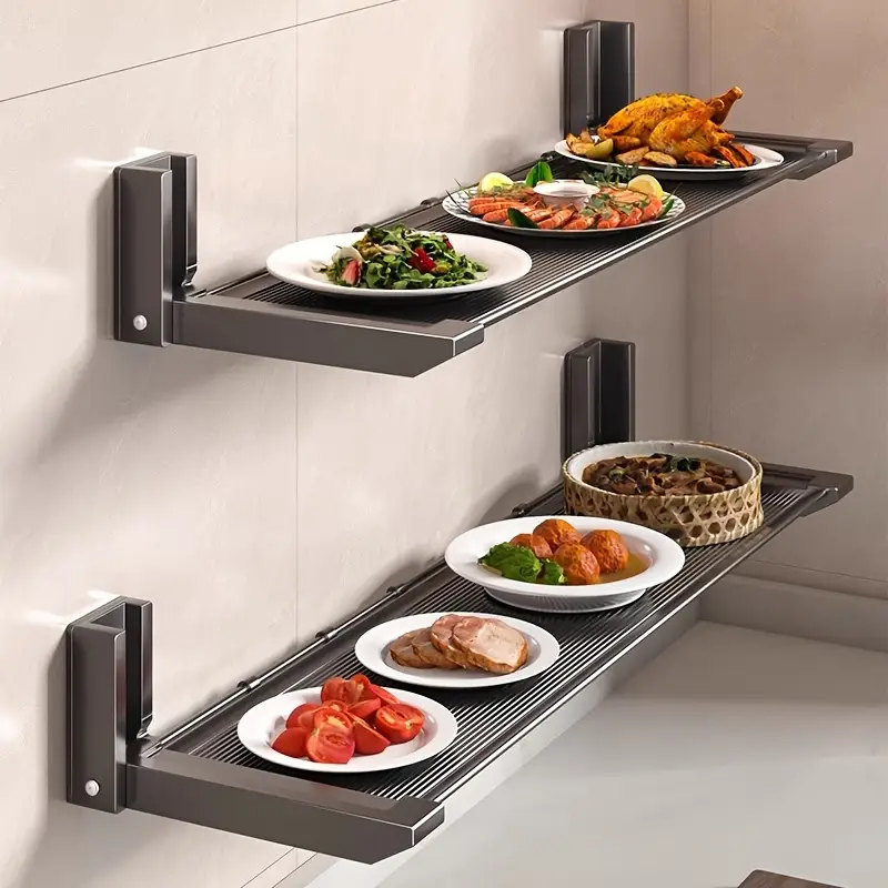 Rack de cozinha de parede, rack de armazenamento adesivo de rack de especiarias pendurado com ganchos organizador de pá de cozinha para casa e restaurante