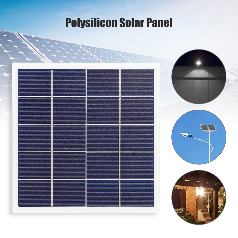 4W 5V Polykristallijne Silicium Zonnepaneel Opladen Board Diy Zonnepaneel Met Clip 6.8X6.9 Inch solar Battery Charger