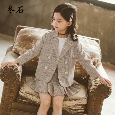 Tiener Meisjes Kleding Set Herfst Meisjes Plaid Suits Jassen Broek School Trainingspak Meisjes Kleding Kinderkleding 8 10 Jaar