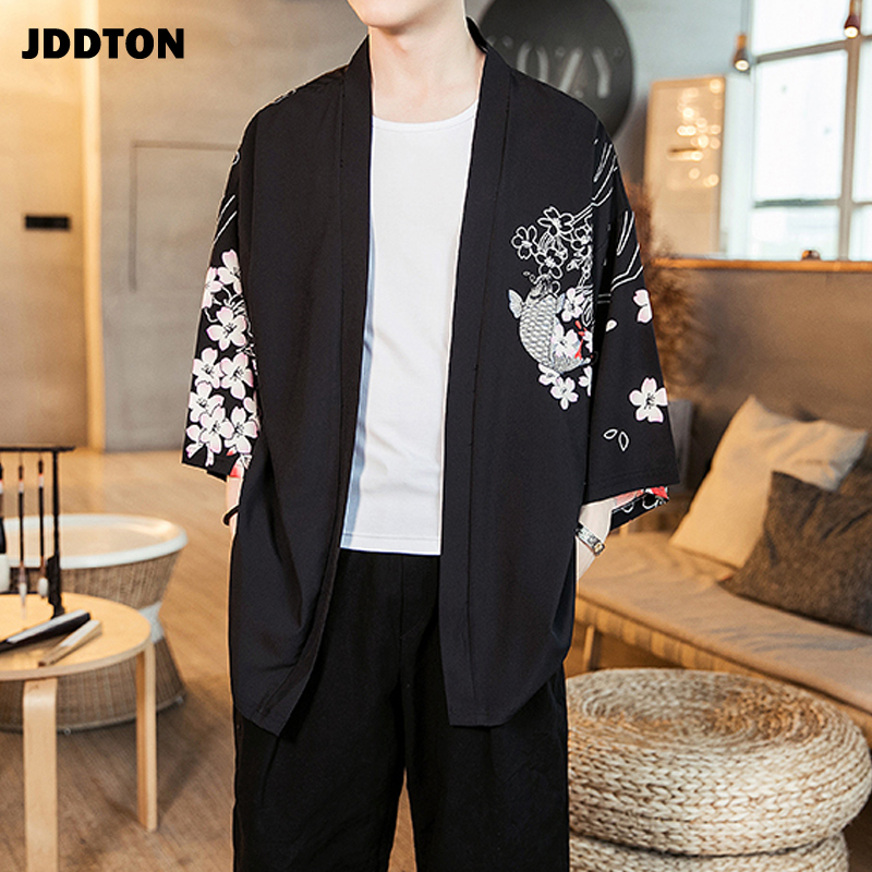 Jddton #39 zomer harajuku kimono vest jassen yukata dunne bovenkleding haori jassen losse casual heren overjas  je029