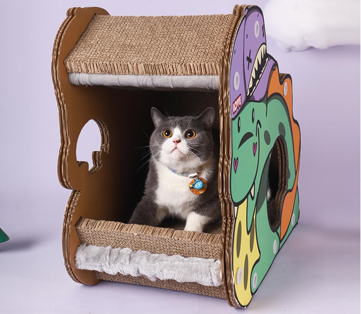 Dinozaur drapak dla kota artykuły dla kotów gniazdo pionowe kot pazur pokładzie