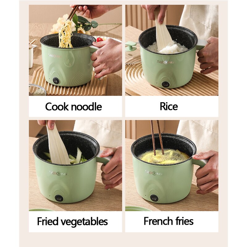 Electric Cooker 1.8L Electric Multicooker 220V Household Pot for 1-2 People Rice Cooker Single/Double Layer Non-stick Pan