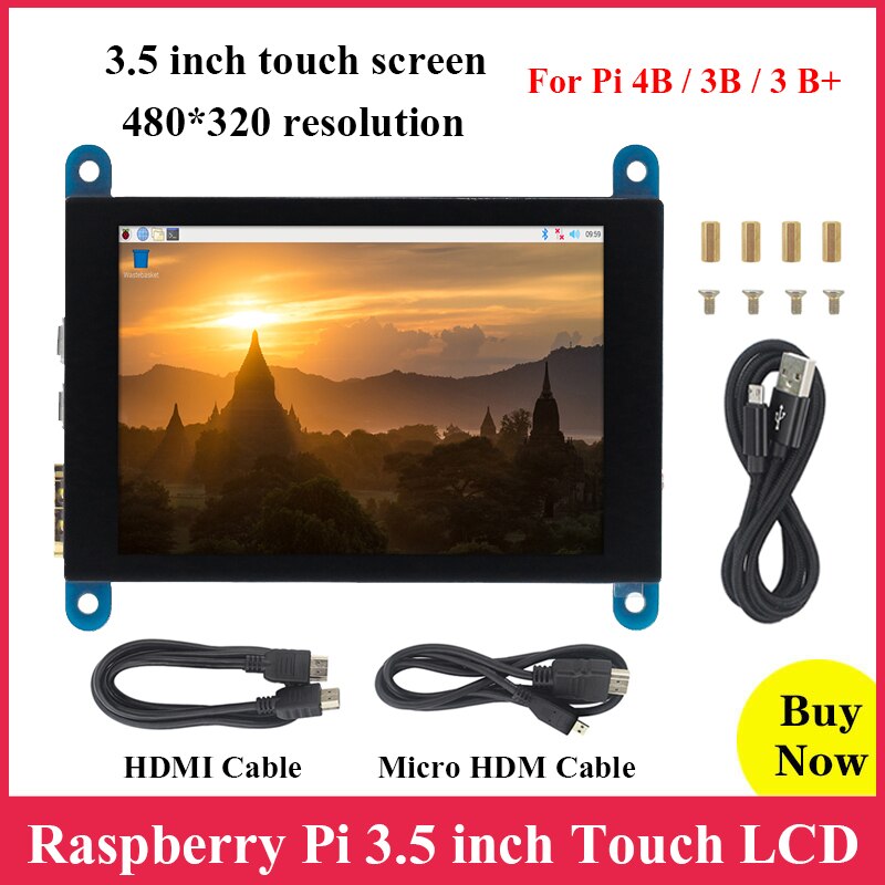 Raspberry Pi 3.5 inch Capacitive Touch Screen 480*320 HDMI Display LCD for Raspberry Pi 4 3 4B 3B 3 B+