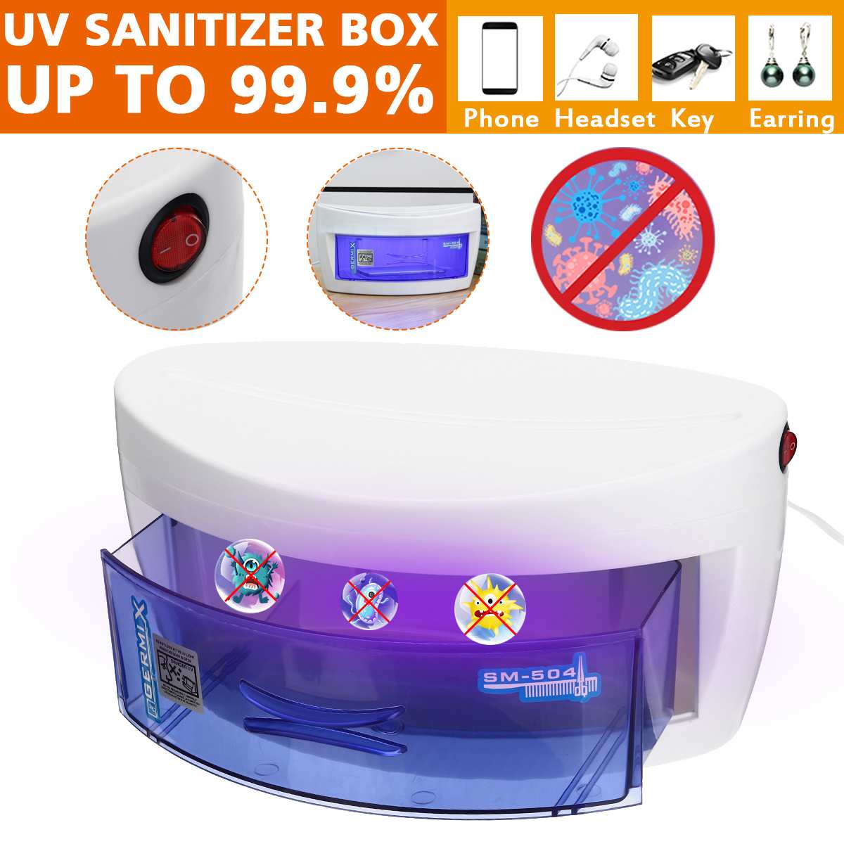 Portable UV Disinfector Sterilizer Cell Phone Sanitizer Function box for Underwear Towel Clothes Mask Manicure Tool