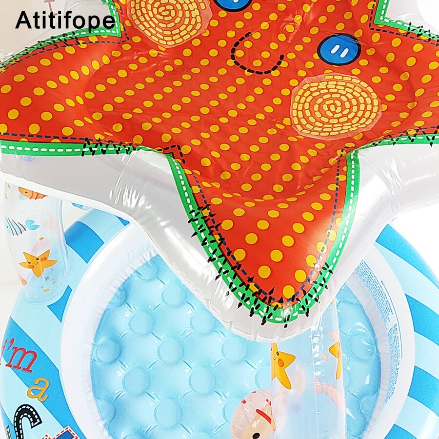 Søde interessante søstjerner formet top-ring oppustelig støtte plast lyse farver børns oppustelige pool soppebassin