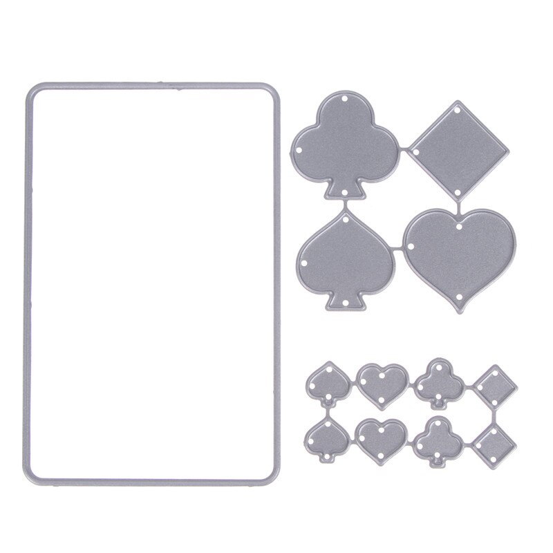 1Pc Poker Card Shape Stansmessen Metalen Scrapbooking Stempelen Stansmessen Bruiloft Verjaardag Party Craft