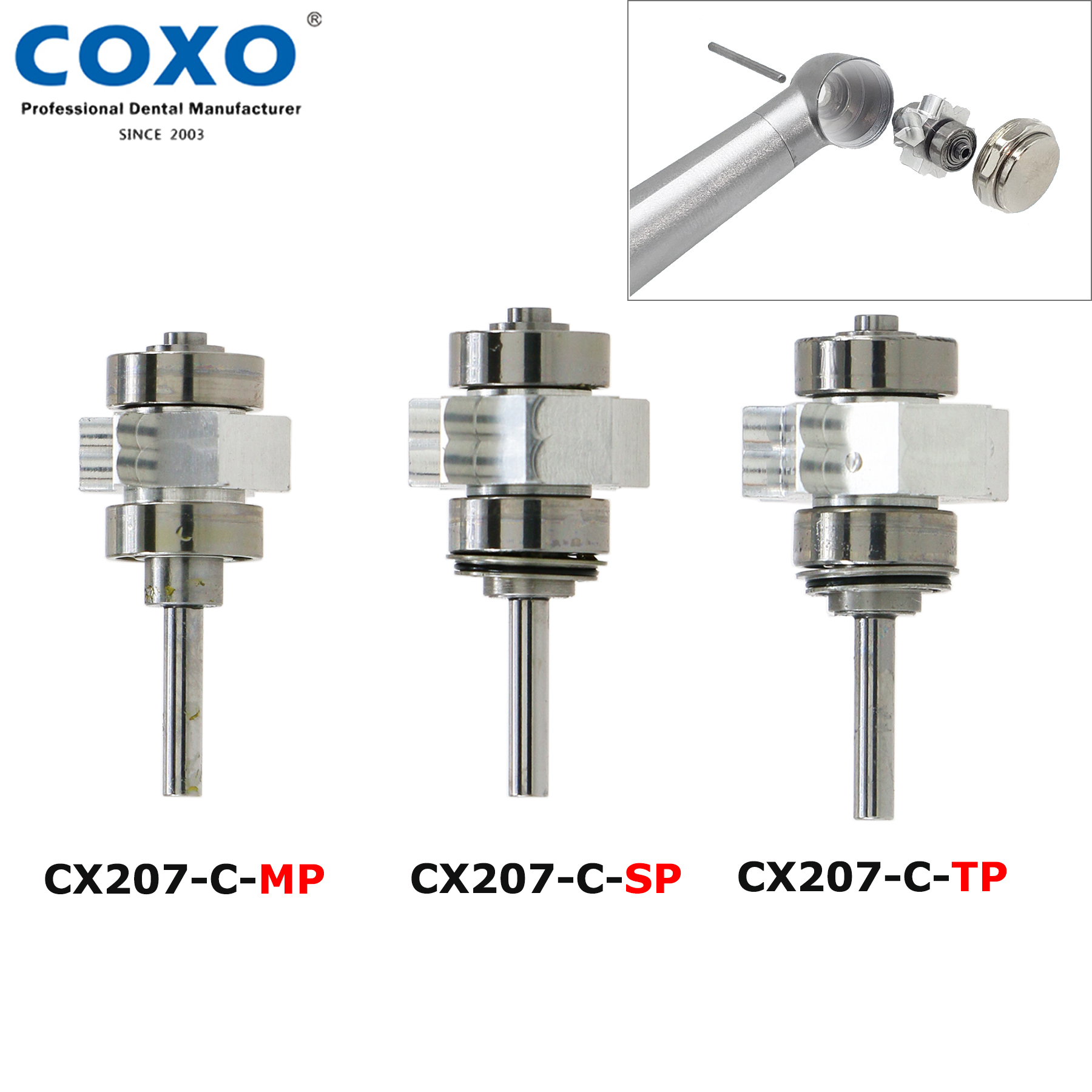 Original COXO Dental Turbine Air Rotor Patrone Für CX207-G High Speed Handstück Zahnmedizin Handstück Rotor Ersatzteile