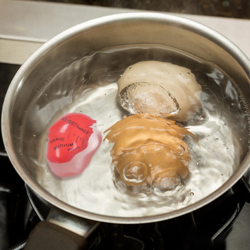 1Pcs Mini Color Changing Egg Timer Resin Material Perfect Boiled Eggs By Temperature Kitchen Helper Egg Timer Red timer tools