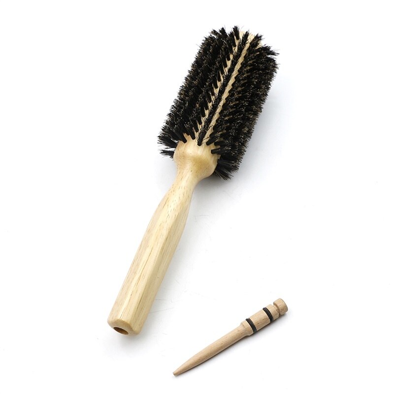 Pure Bristle Brush Removable Detachable Hairdressing Salon Round Brush Hair Brushes Hair Styling