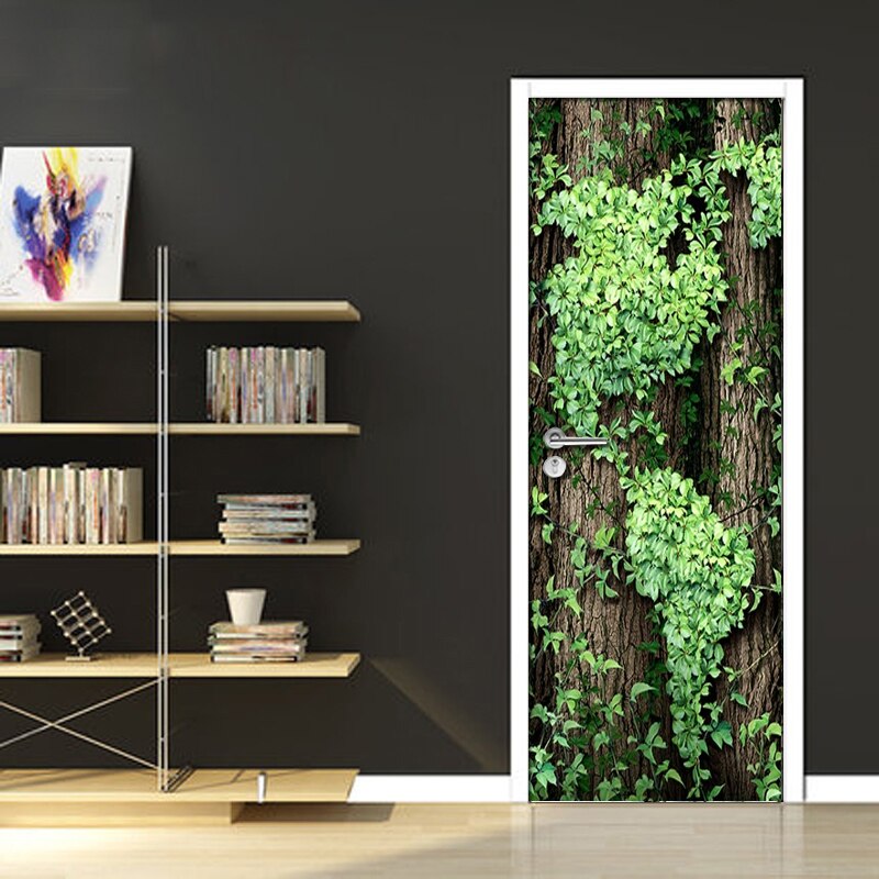 Diy zelfklevende waterdichte deursticker muurschildering behang grote boom wijnstok slaapkamer deur muurdecoratie stickers