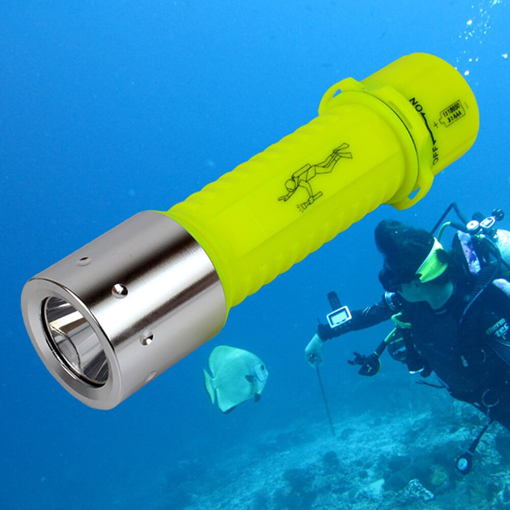 Dykning lommelygte super lyst ledet dykning lys 2000lm q5 vandtæt undervands flash dybdykning udstyr til snorkling