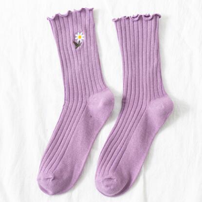 Streetwear Little Madeliefjes Borduur Leuke Sokken Vrouwen Japanse Koreaanse Harajuku Stijl Kawaii Sokken Herfst Winter Voor Dames Носки: 8