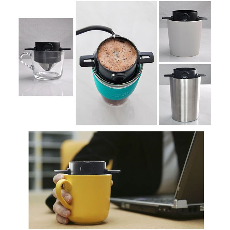 Tasse de filtre à café Portable réutilisable à la main, pour la maison, le bureau, les voyages d'affaires, expresso, cafetière Americano