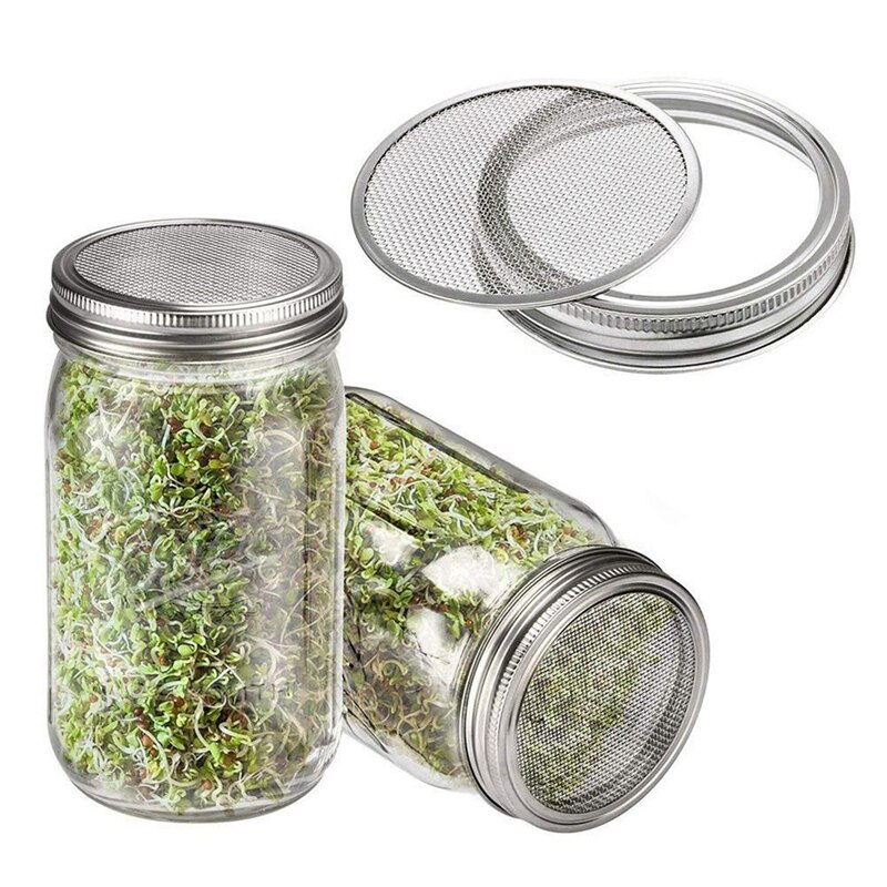Germination Germination Cover Kit Sprouting Mason Jar 6 Pack Stainless Steel Sprouting Rack Wide Mouth Mason Jar
