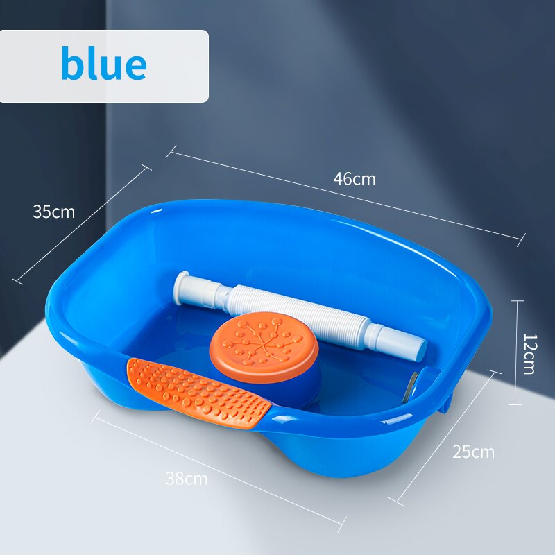 Household Shampoo Basin Portable Care Hairdressing Pot Old People Patient Children Assist Convenient Clean Tank: Blue Shampoo Basin
