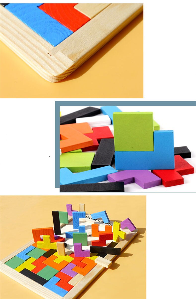 3D Puzzles Sudoku Tetris Classic Toys Jigsaw Puzzles Wooden Toys For Kids Rainbow Geometry Puzzle Educational Learning