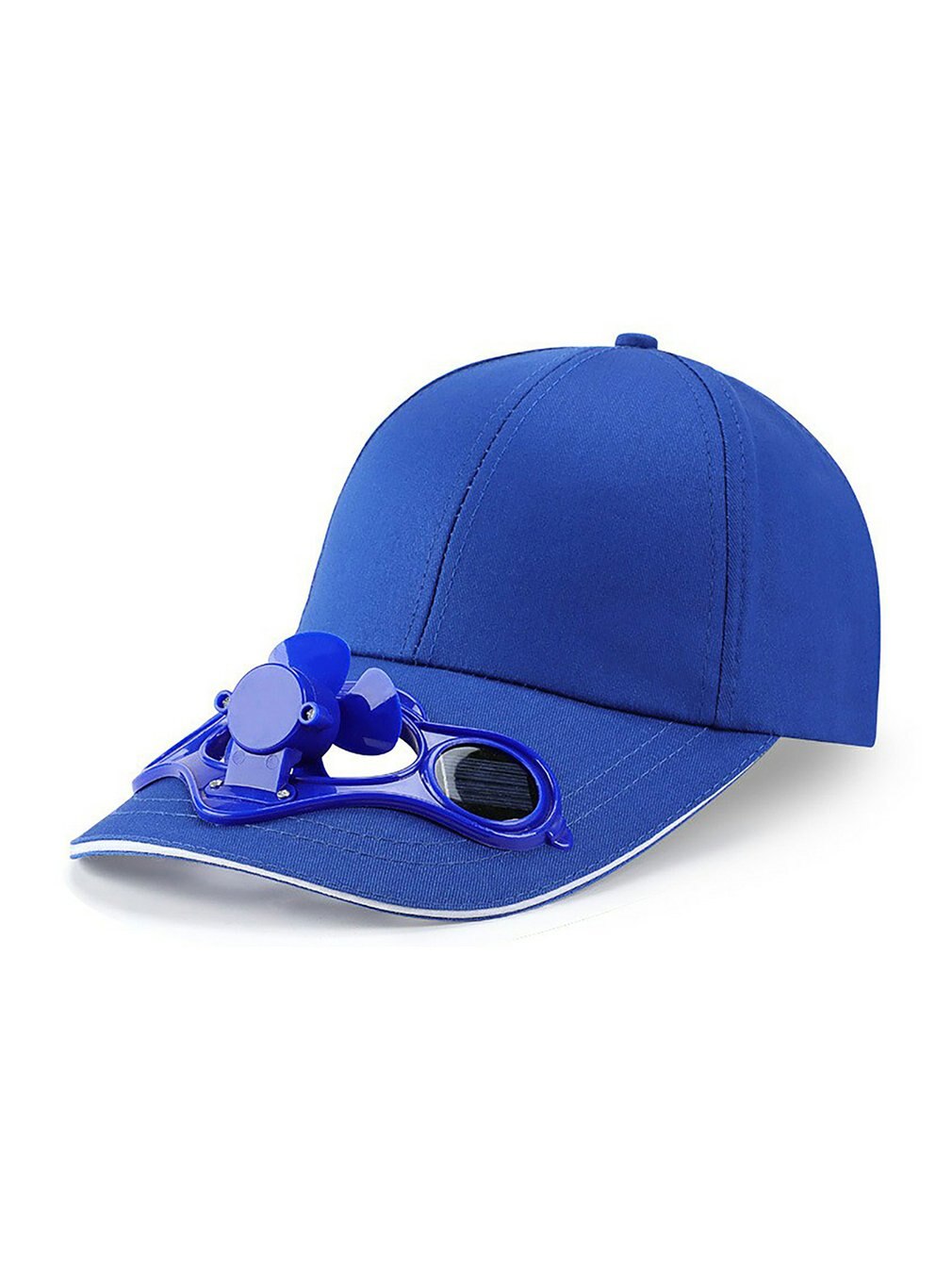 Protector Solar ventilador sombrero verano sombreros de deporte al aire libre gorro de protección Solar con energía Solar ventilador de bicicleta escalada gorra de béisbol: Azul