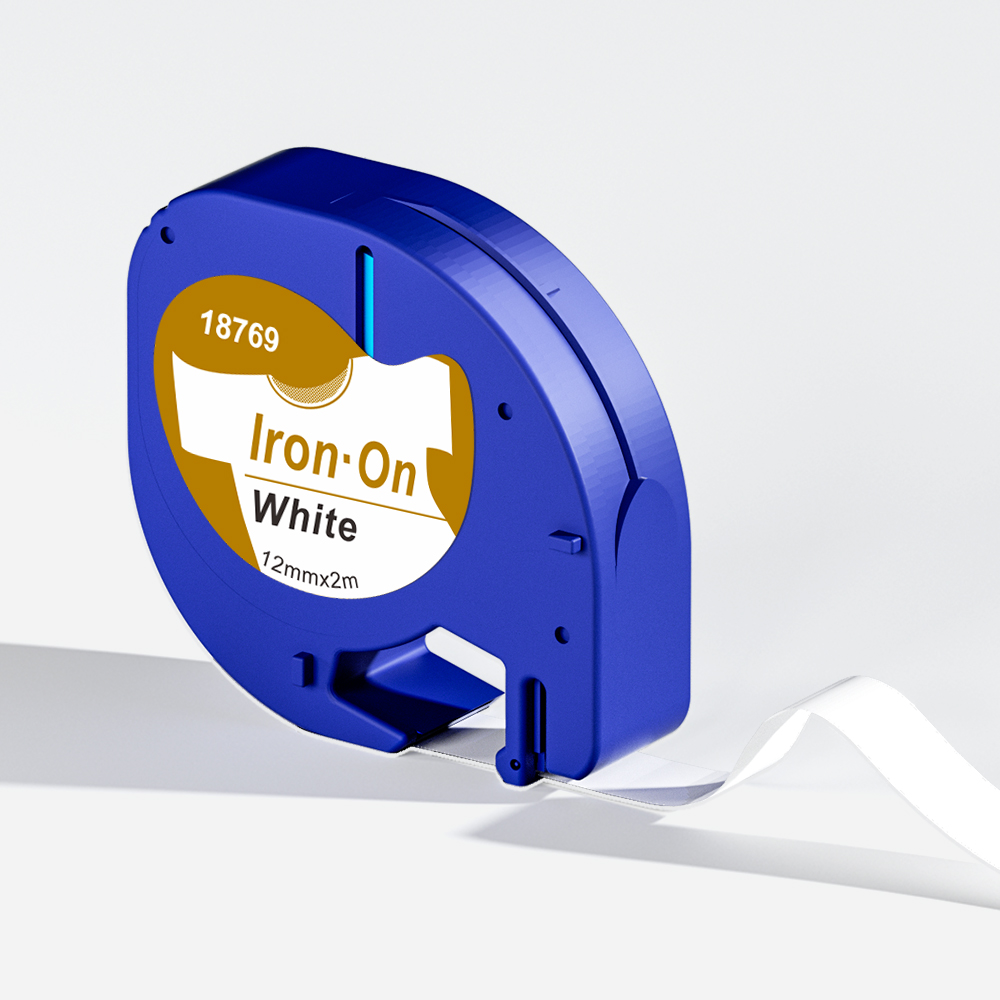 Pour ruban d'étiquettes Letratag 12mm cartouche plastique/papier/tissu noir sur blanc 91201 pour Dymo LetraTag LT-100H étiqueteuse 200B QX50: Marron