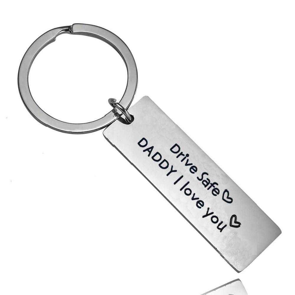 Sleutelhanger Familie Echtgenoot Boyfriend Sleutelhanger Tags Rvs Charm Valentijnsdag Vriendje Sleutelhangers: Drive Safe Daddy I L