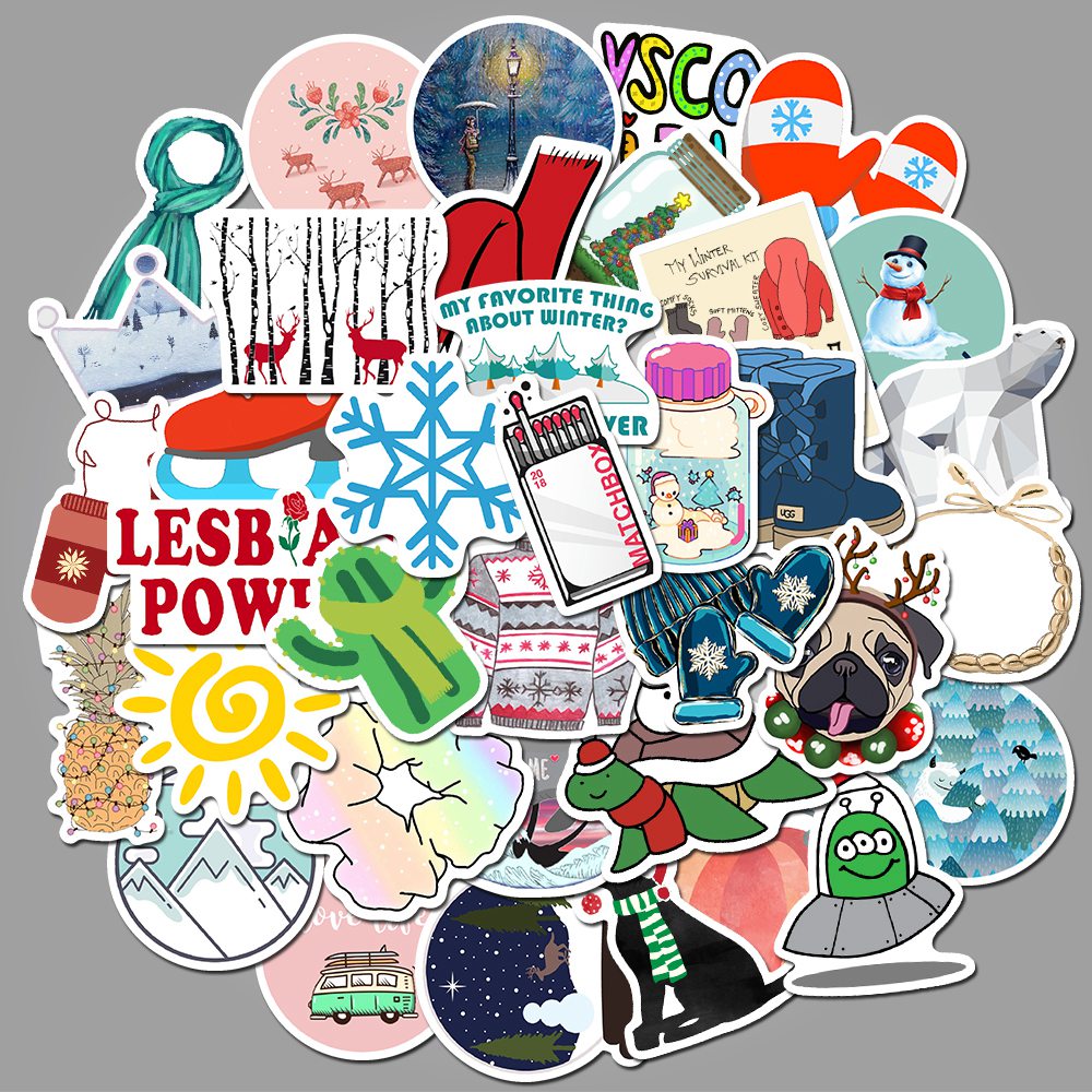 50 PCS Cartoon Simple VSCO Girls Kawaii Stickers For Chidren Toy Waterproof Sticker to DIY Laptop Bicycle Helmet Car Decals: AZ059
