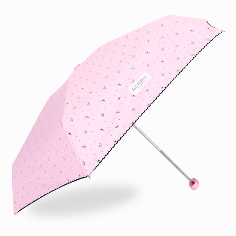 Paraguas plegable superligero y pequeño para mujer, Mini sombrilla de viaje de 220g con bolsillo para lluvia