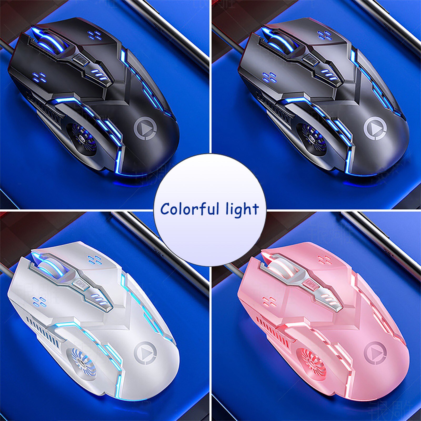 Wired Gaming Mouse 6D Colorful ED Breathing 3200 DPI Mute Mouse LED Backlight Game Gaming Mouse For PC Laptop Gamer