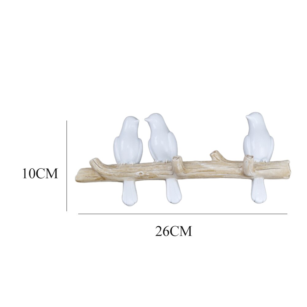 Gancho de ramas para decoración de pared, gancho de resina montado en la pared para colgar llaves, colgador de decoración para hogar, pájaros en árbol