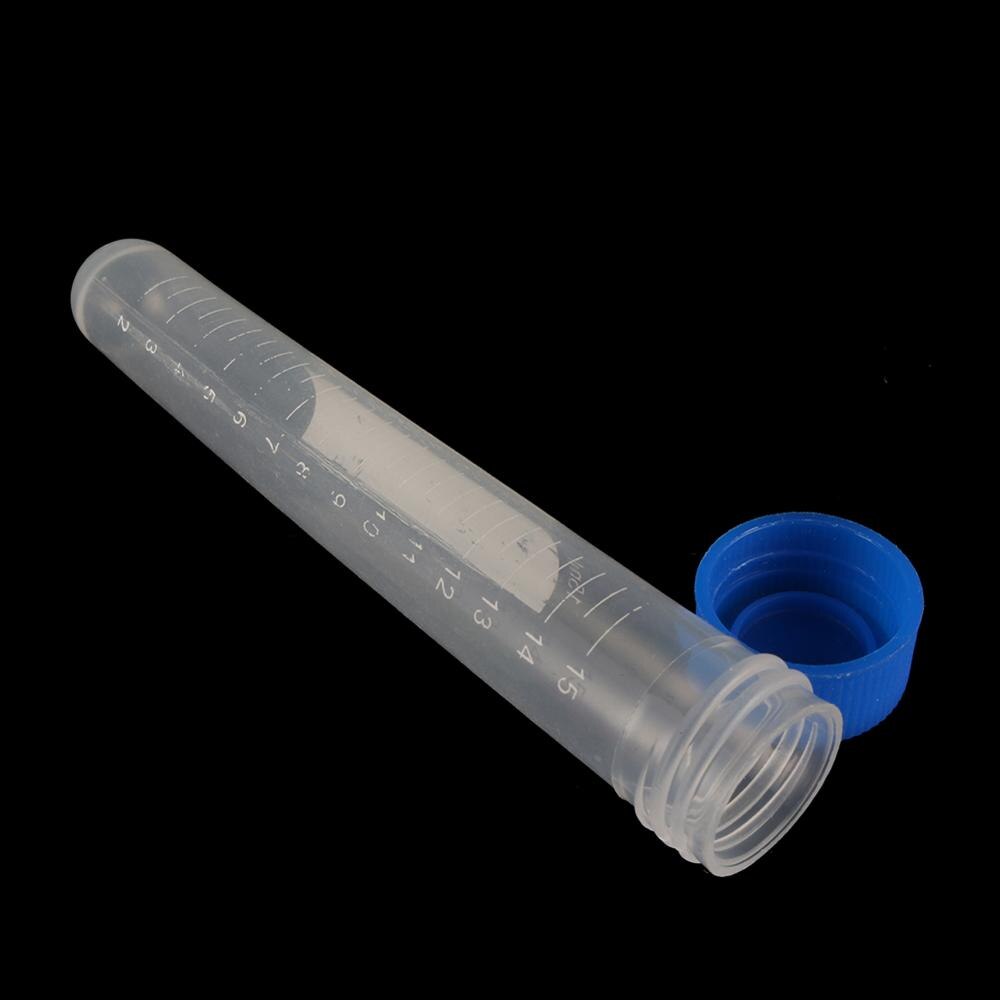 10 Pcs 15ml Screw Cap Round Bottom Centrifuge Tube Plastic Reagent Vial Container Laboratory Analysis Test Tube