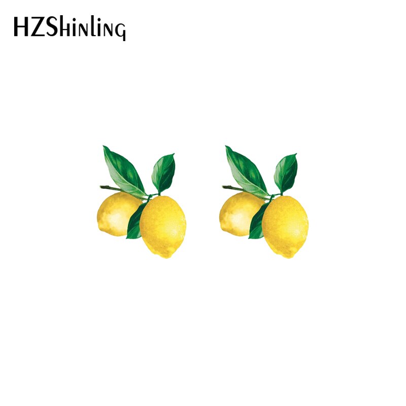 Pendientes de resina acrílica de limones, joyería hecha a mano, para niña, novedad de: 1