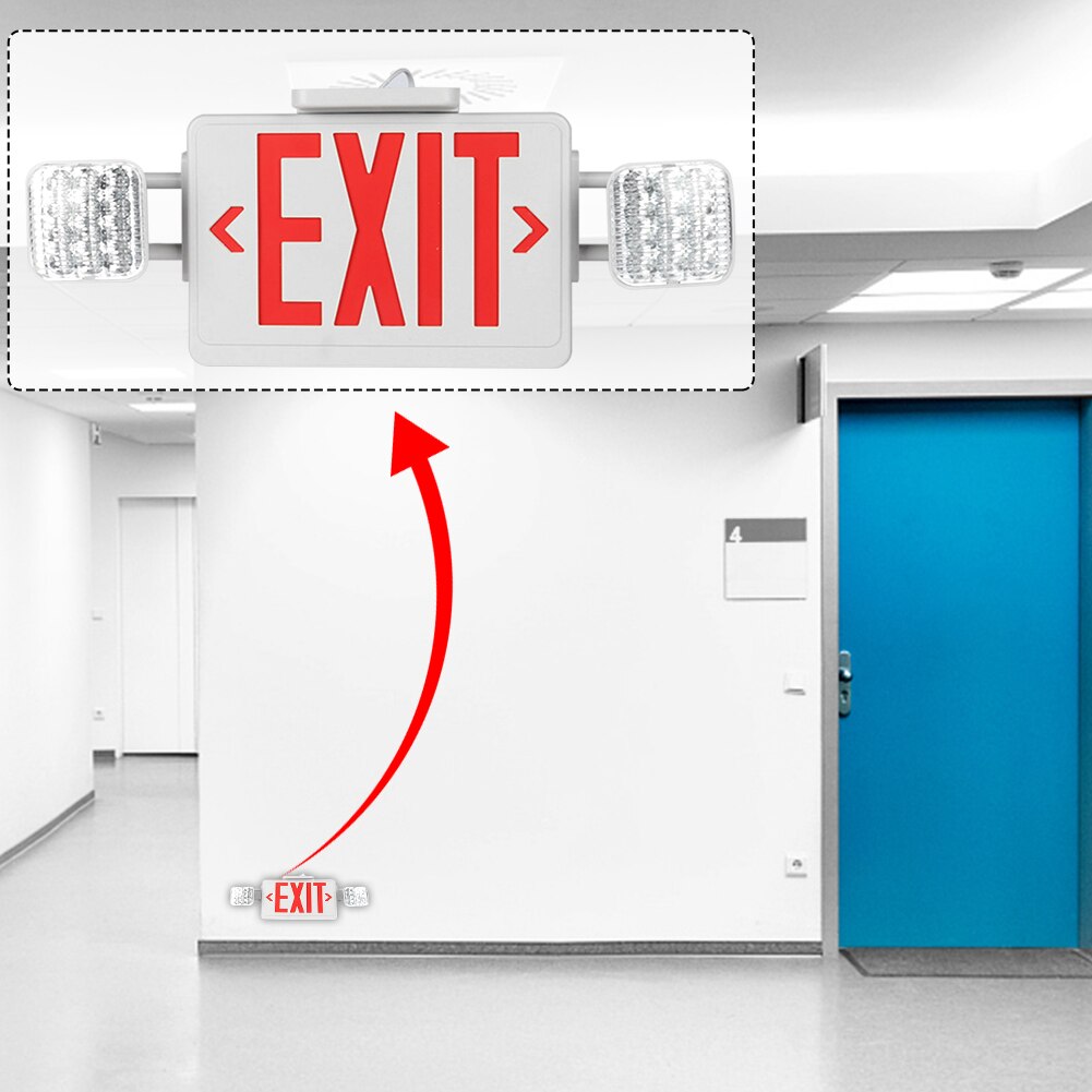 Fire Resistant LED Emergency Exit Light Easy Install With Battery Backup Multifunction Commercial Lighting Modern Home Hotel