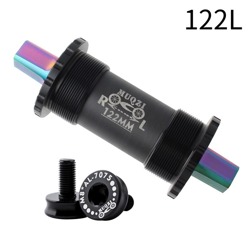 Mountain Bike Titanium Alloy Square Hole Ceramic Bottom Bracket 103/107/110/113/119/122mm Folding Road Bike Bottom Brackets: Black-122mm
