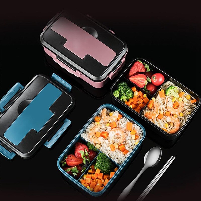 Japanese-style Plastic Lunch Box For Kids Sealed Student Lunch Box Adult With Lid Fast-food box Microwave Oven Heating Bento Box