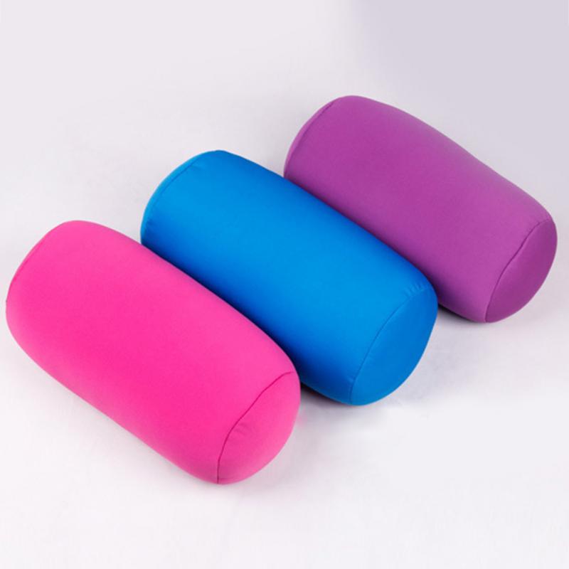 Almohada cilíndrica de 30cm x 16cm, Micro cojín trasero, con cabezal de almohada, Mini microcuentas, de viaje, para decoración de cama