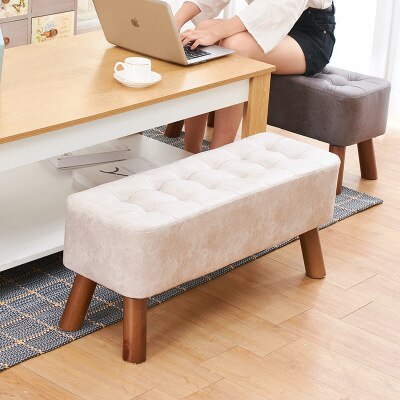 Massief Houten Schoenen Kruk Lange Bank Kruk Houten Lage Kruk Woonkamer Klein Bankje Meubels Accent Stoelen Voor Woonkamer leisure