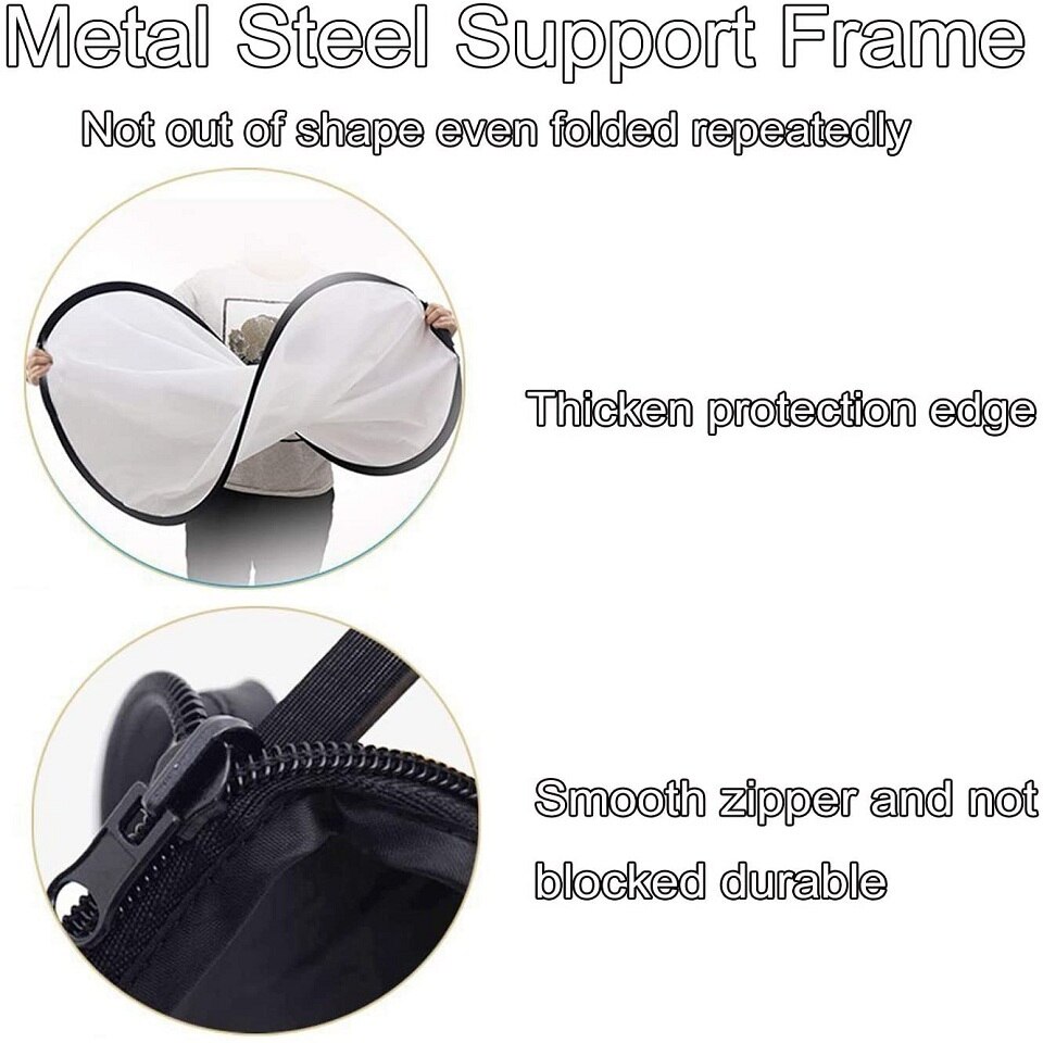 32" 80cm 5 In 1 Portable Collapsible Light Round Photography Photo Reflector For Studio Multi Photo Outdoor Studio Transluc