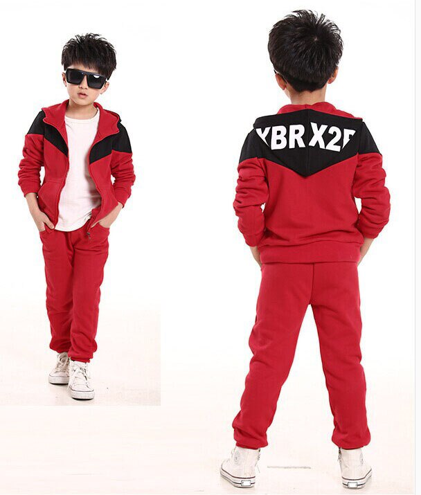 Conjunto de ropa para niños, chándales para trotar para primavera y otoño para bebés, chaqueta con capucha y pantalones, traje deportivo para niños, conjuntos de ropa negra: red  1set / 6