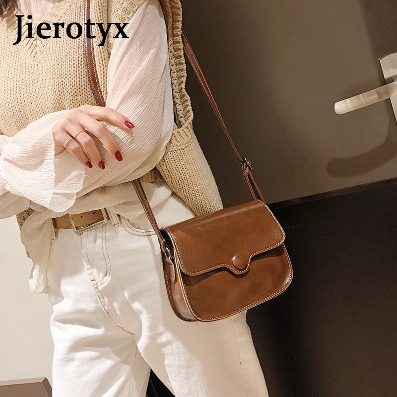 JIEROTYX Shoulder Bag Women Small Flap Bags Solid PU Leather Messenger Hasp Phone Bag Versatile bolsa feminina Discount