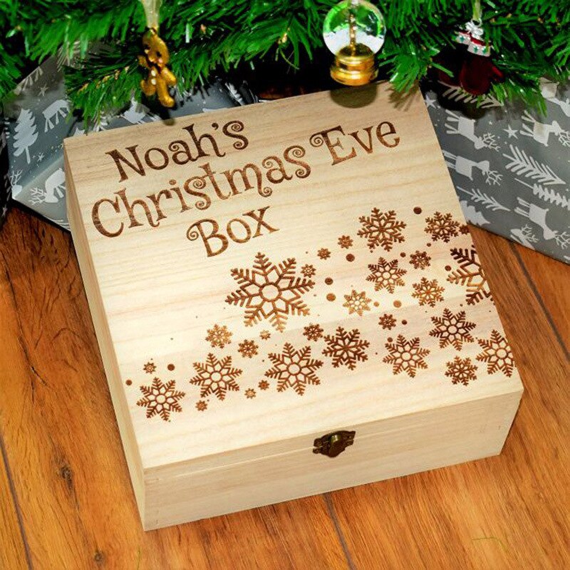 Christmas Eve Box Xmas Party Favour Wooden Boxes For Special: Light Grey