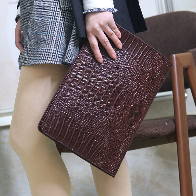 Aliwood Eenvoudige Alligator Krokodil Lederen Vrouwen Clutch Ipad tas Envelop Dag Koppelingen Vrouwelijke Handtas Mujer Embrayage Sac Bolsas