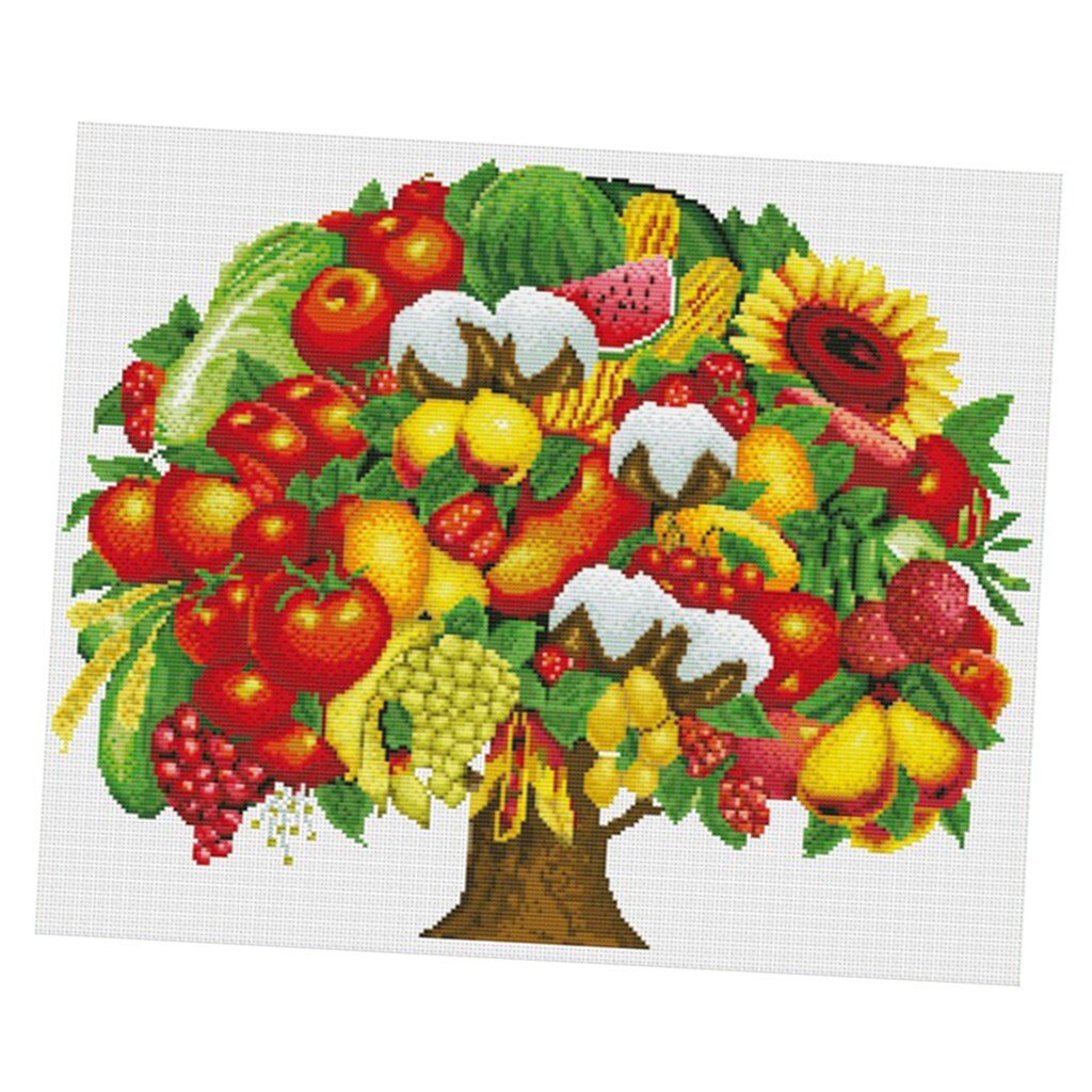 Fruits Tree - Stamped Cross Stitch Kit 59x49cm / 23x19in Handmade Home Decor