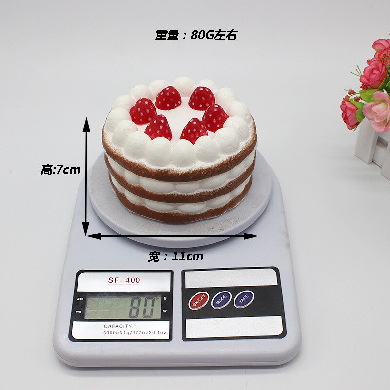 Nuovo rimbalzo lento giocattolo bello Squishy anti-fatica fragola mini torta, rimbalzo lento di ghiaccio crema morso un morso dell'unità di elaborazione di simulazione rainbo