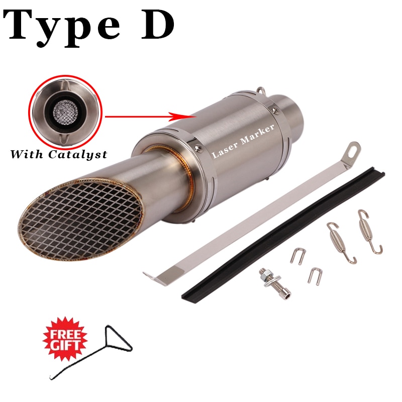 51mm motorcycle pipe exhaust GP project cafe racer With Catalyst Motorcycle Exhaust Pipe Muffler for R6 trk 502 KTM MT09 Exhaust